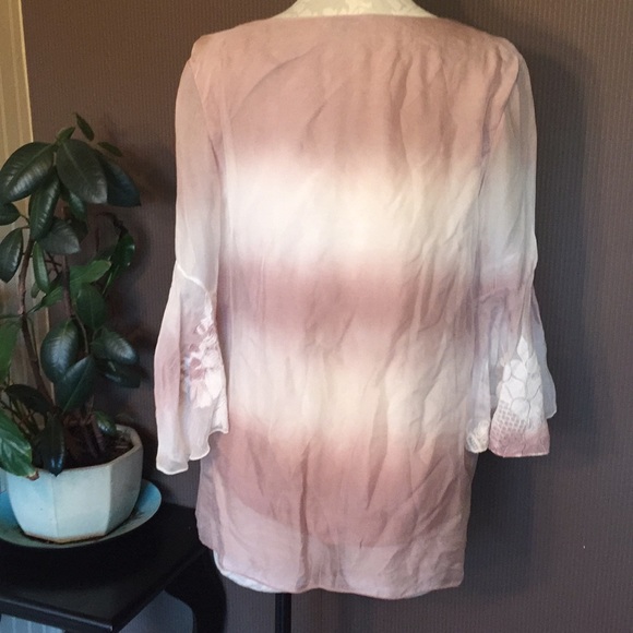 Moda seta pink and white blouse size large - Picture 4 of 8